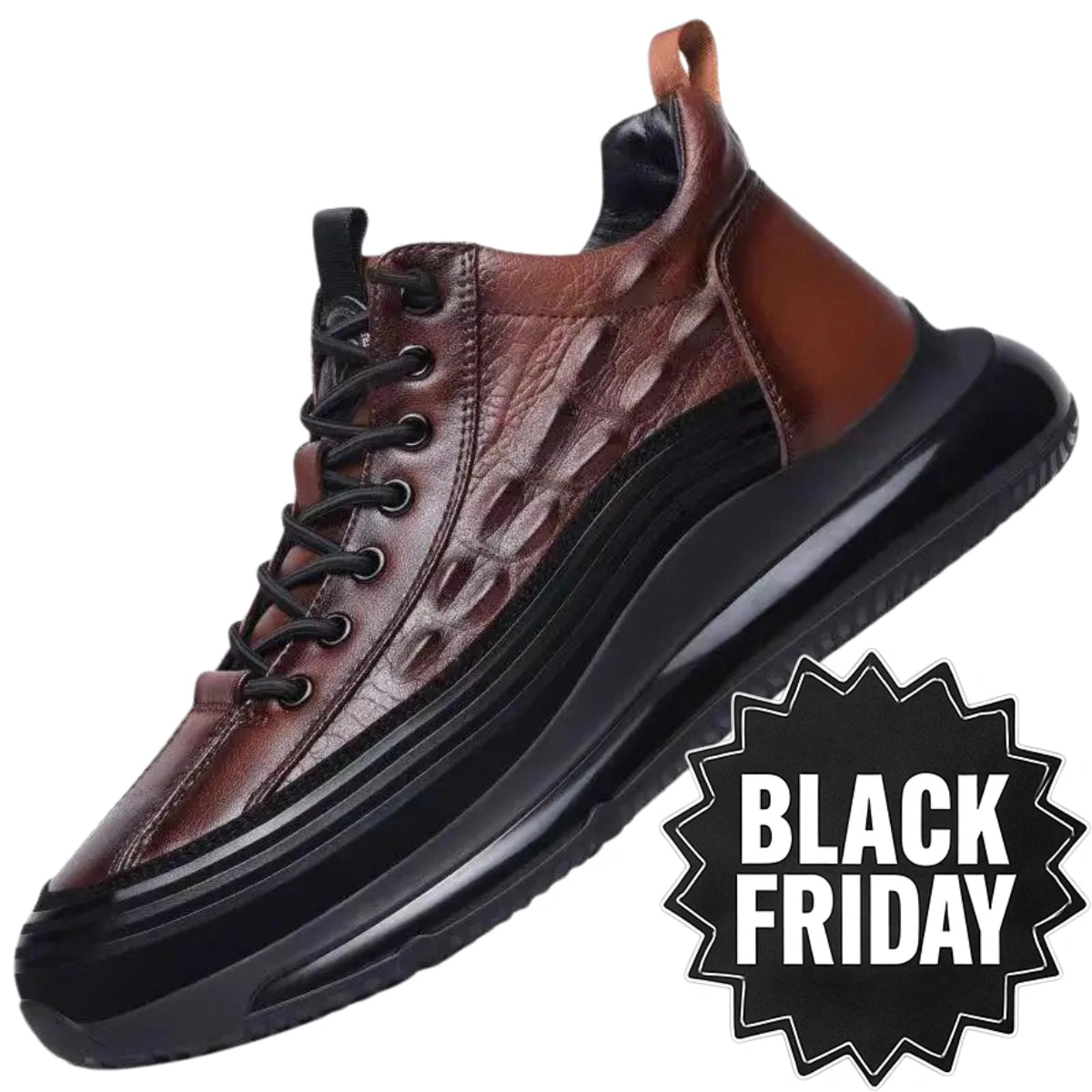 Chaussures de loisirs italiennes en crocodile imprimé avec coussin d'air pour hommes - JettaCroc™ - [BLACK FRIDAY] - [ACHETEZ 1, RECEVEZ 2]