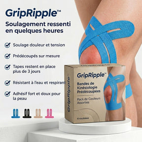 Kinesiotape Pré-découpée pour le Genou – GripRipple™ (LIVRAISON GRATUITE)