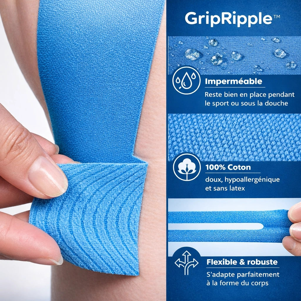 Kinesiotape Pré-découpée pour le Genou – GripRipple™