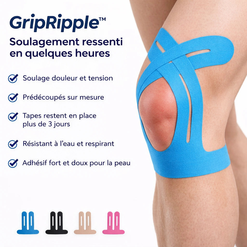 Kinesiotape Pré-découpée pour le Genou – GripRipple™