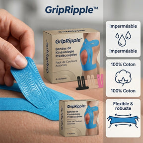 Kinesiotape Pré-découpée pour le Genou – GripRipple™ (LIVRAISON GRATUITE)