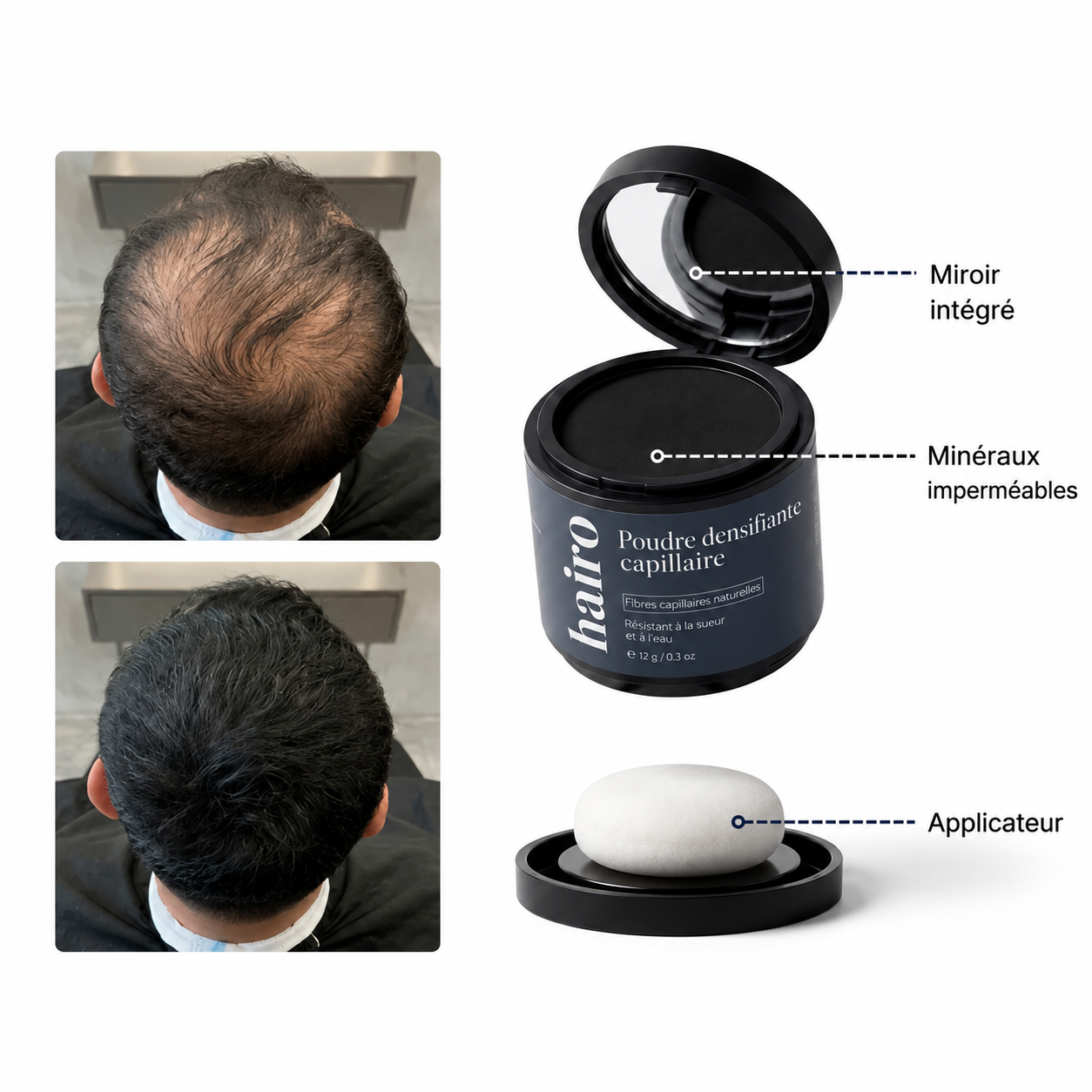 HairFill™ | Poudre Densifiante Effet Cheveux Naturels