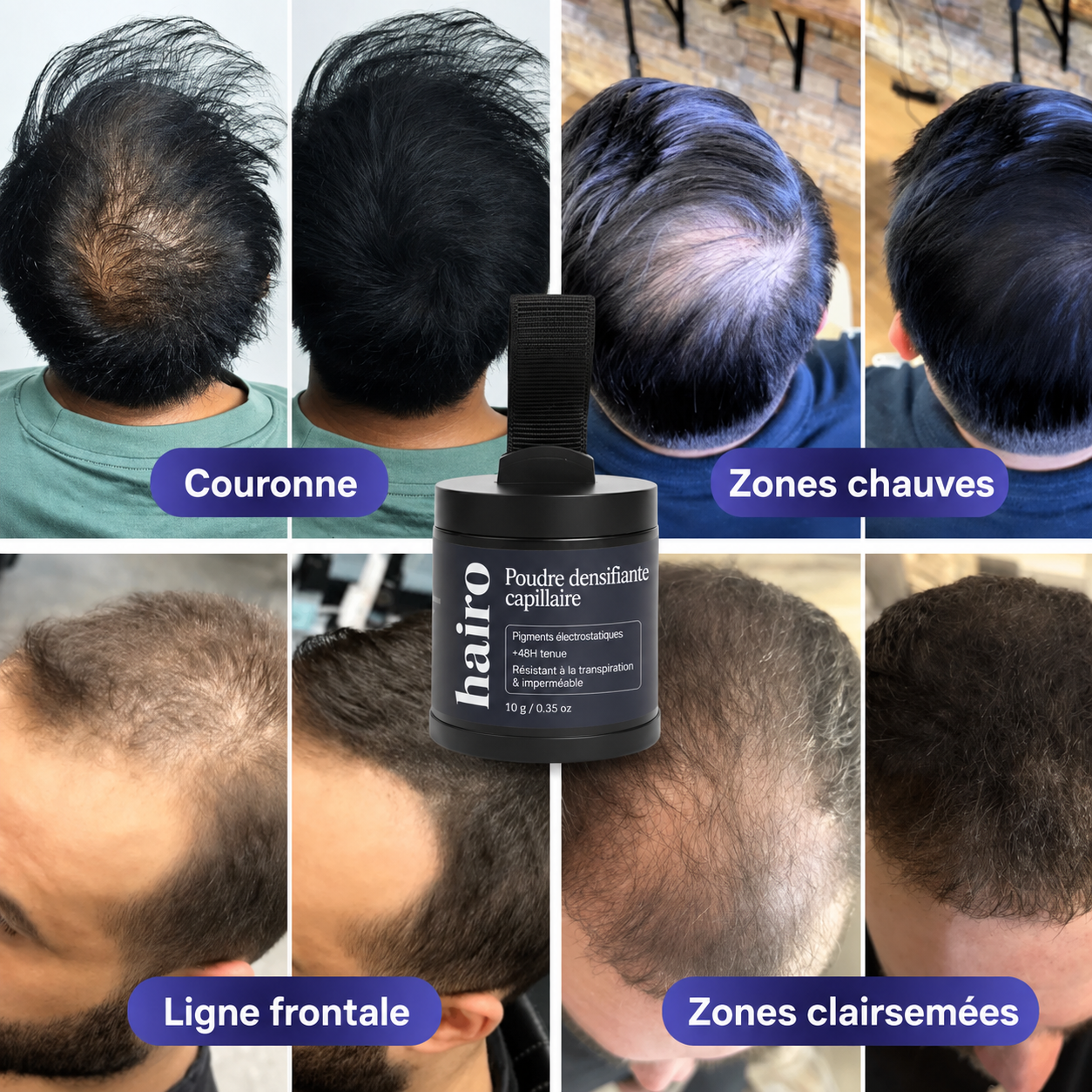 HairFill™ | Poudre Densifiante Effet Cheveux Naturels