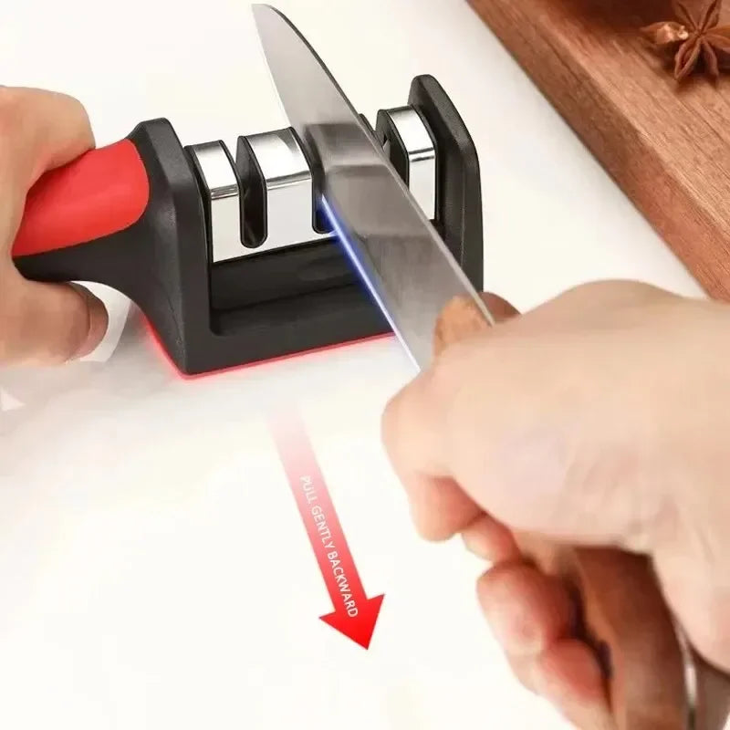 Affûteur de Couteaux Portable Multifonction à Trois Étages